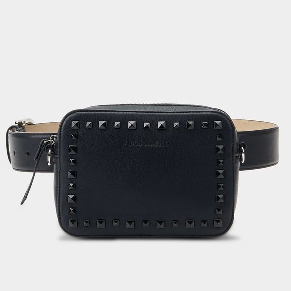Vince Camuto | 3PC Black Studded Fanny Pack / Crossbody Belt Bag  - Medium - Picture 12 of 12